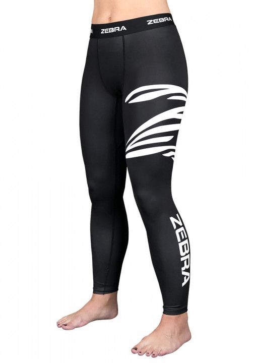 Zebra Long Compression Pants, Black