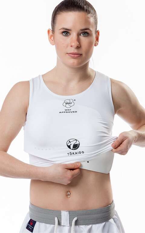 Tokaido set tielka s chráničom pŕs WKF, biely