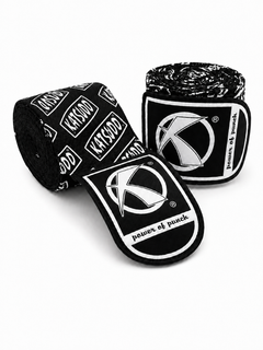 Katsudo Elastic Boxing Hand Wrap Path PRO with Monogram 2pcs, Black-White