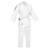 Adidas JU kimono s čiernymi pásmi Club 350g, biele