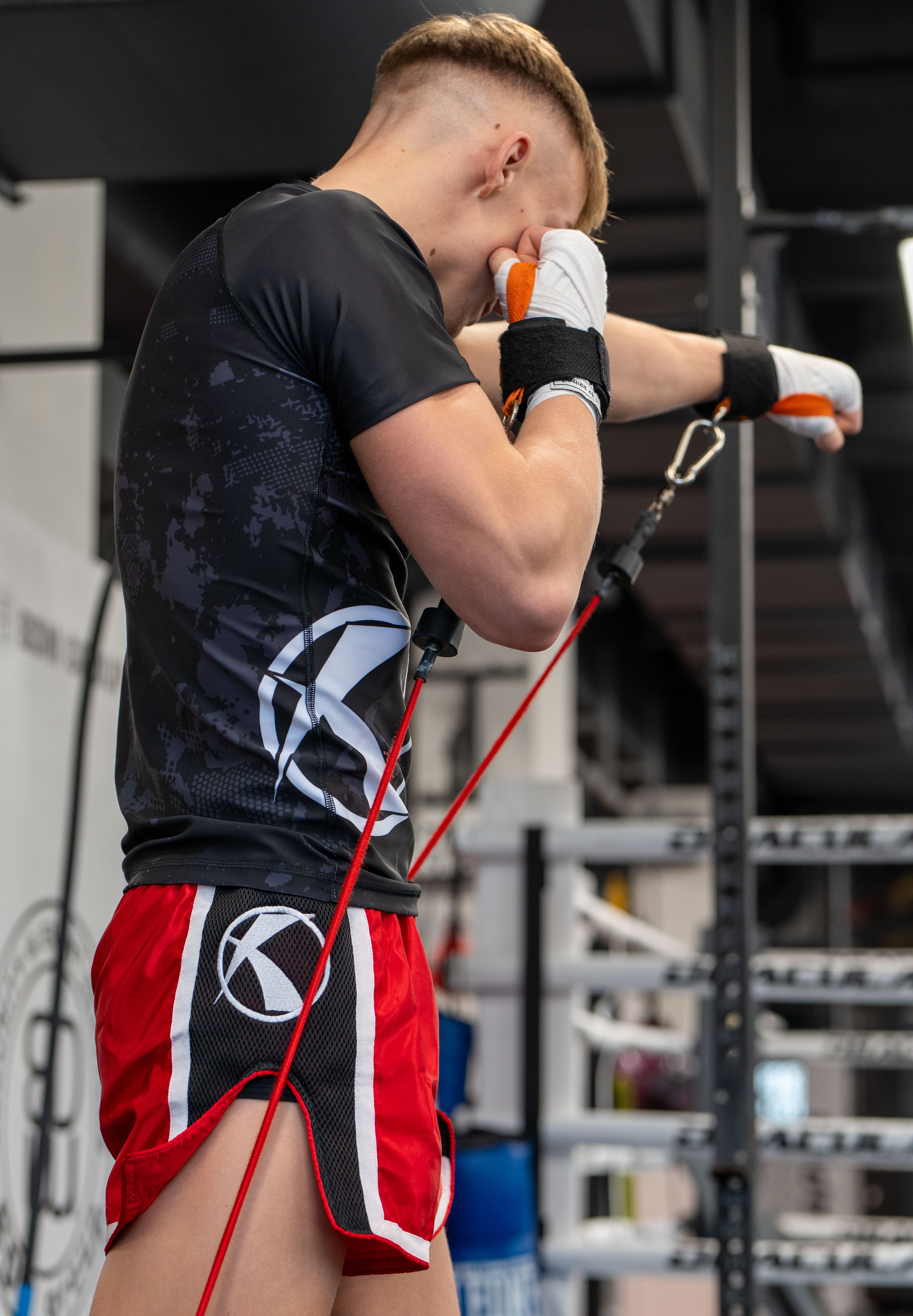 Katsudo Thai Boxing Shorts Huricane, Red