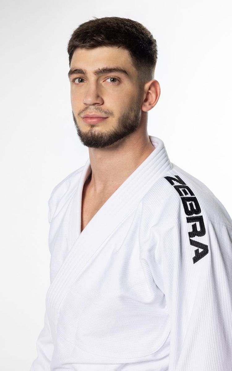 Zebra BJJ kimono GI Guerreiro 350g, biele
