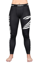 Zebra Long Compression Pants, Black
